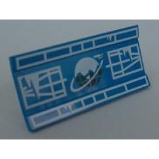 Part 2440pb004 Blue Hinge Panel 6 x 3 with Ice Planet and Mechanical Pattern 